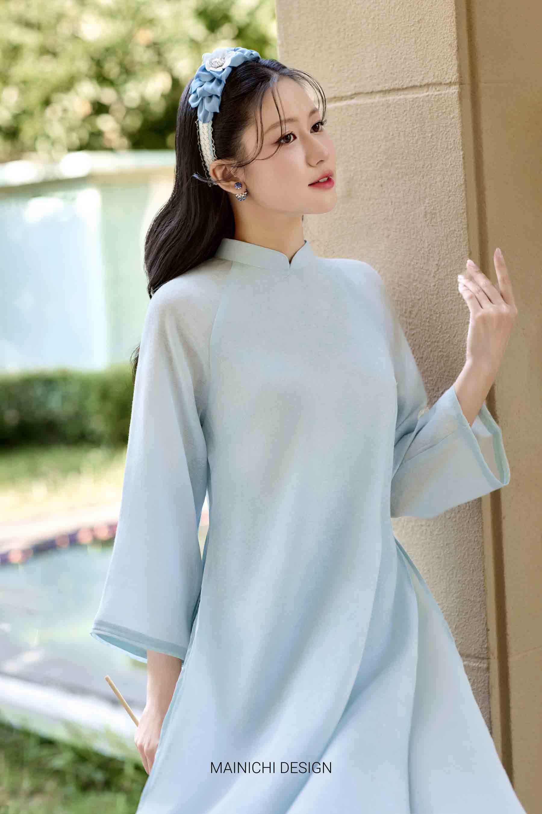 BST Mộc Miên áo dài xanh dương
